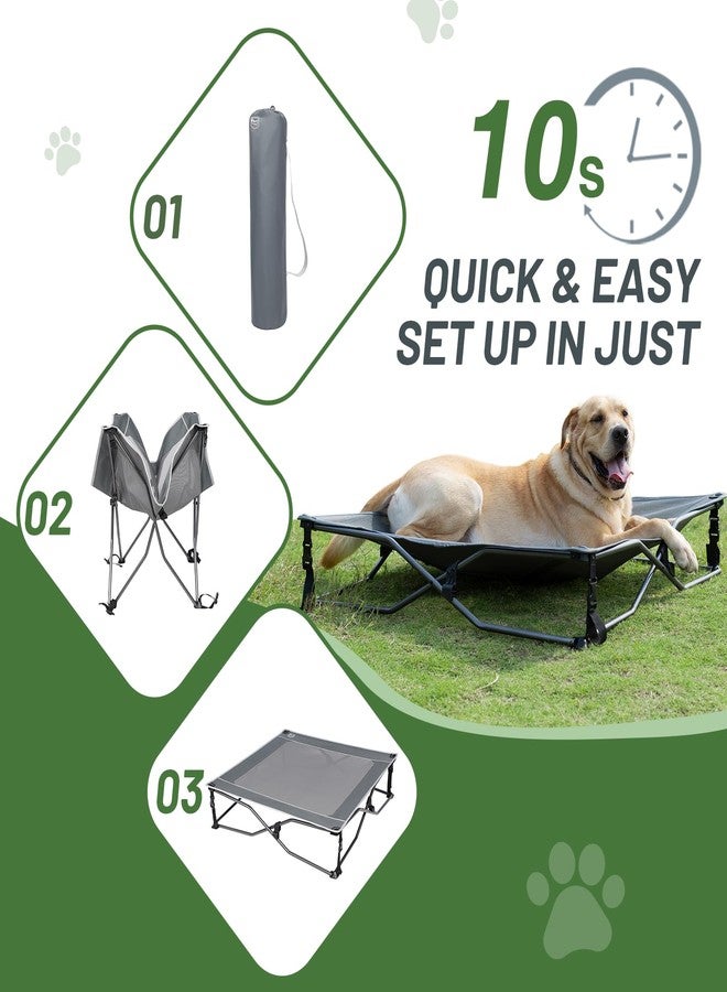 TIMBER RIDGE Outdoor Dog Bed, Cooling Elevated Dog Bed Portable Raised Pet Bed with Breathable Mesh, Foldable Dog Cot for Indoor & Outside, Grey - Image 5