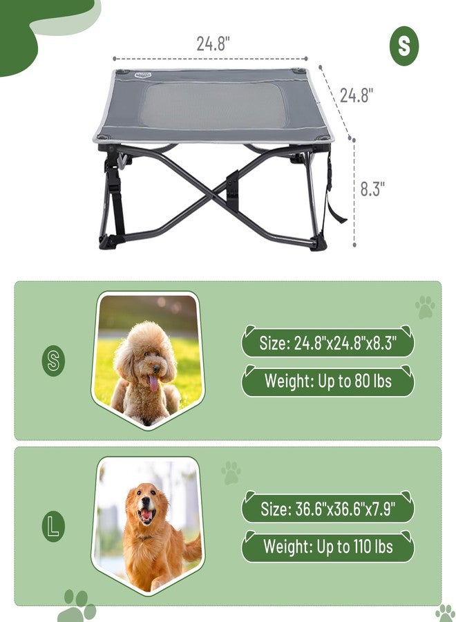 TIMBER RIDGE Outdoor Dog Bed, Cooling Elevated Dog Bed Portable Raised Pet Bed with Breathable Mesh, Foldable Dog Cot for Indoor & Outside, Grey - Image 3