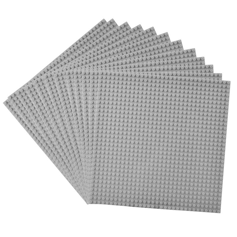 Lekebaby Classic Baseplates Building Base Plates for Building Bricks 100% Compatible with Major Brands-Baseplates 10" x 10", Pack of 12-Grey - Image 2