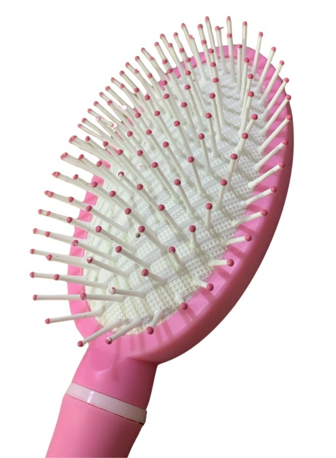 فرشاة شعر وسادية احترافية لفك التشابك وتصفيف الشعر – Cushion Paddle Brush لتدليك فروة الرأس – فرشاة شعر بلاستيك بكرات حماية – مضادة للهيشان للشعر الطويل والمتوسط – مناسبة للشعر الكيرلي والمفرود – فرشاة تمشيط يومية بمقبض مريح ووسادة مطاطية مرنة بفتحة تهوية - Image 2