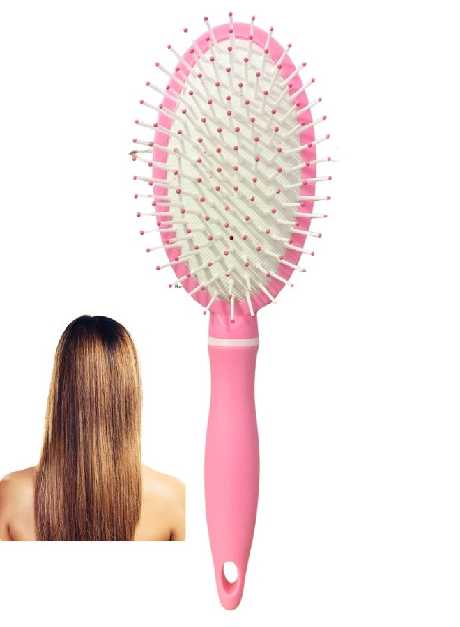 فرشاة شعر وسادية احترافية لفك التشابك وتصفيف الشعر – Cushion Paddle Brush لتدليك فروة الرأس – فرشاة شعر بلاستيك بكرات حماية – مضادة للهيشان للشعر الطويل والمتوسط – مناسبة للشعر الكيرلي والمفرود – فرشاة تمشيط يومية بمقبض مريح ووسادة مطاطية مرنة بفتحة تهوية - Image 1
