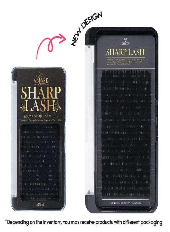 Amber Lash Sharp Lash Premium Toray by Amber Lash, 20 Rows of Flat Split Lashes with Various Thicknesses and Lengthes for Professional Eyelash Extension - D Curl (0.10mm Thickness, 15mm) - Image 2