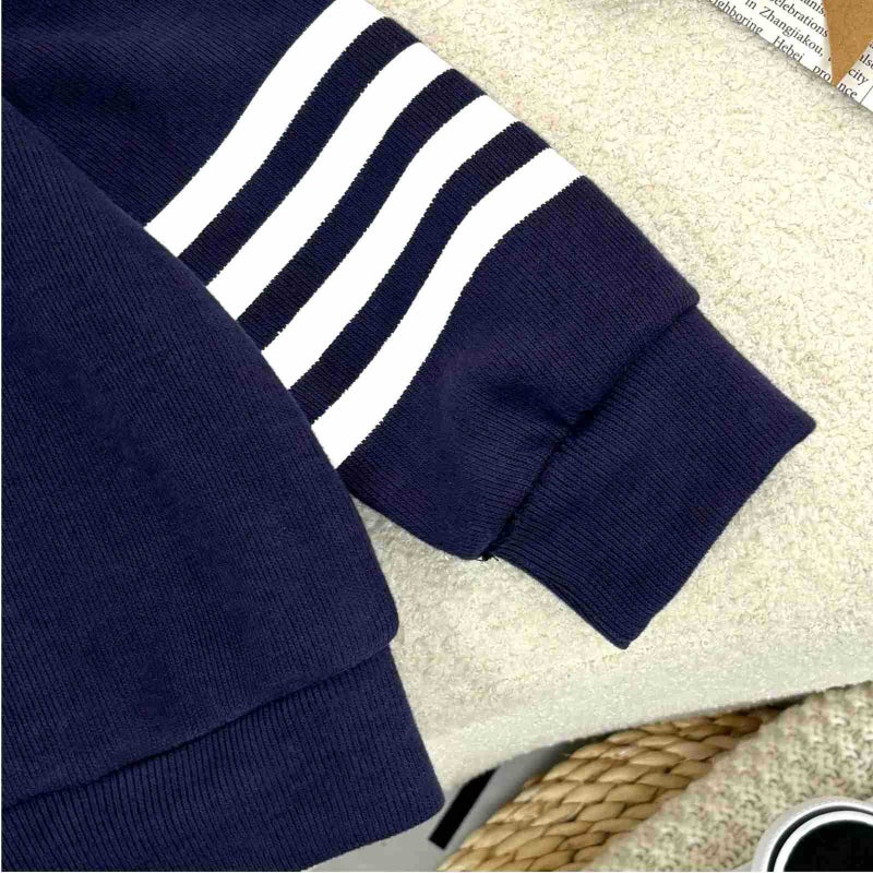 Children'S Coat New Jacket For Boys And Girls Baby Middle-Aged Children Striped Zipper Shirt All-Match Simple Casual Cardigan - Image 4