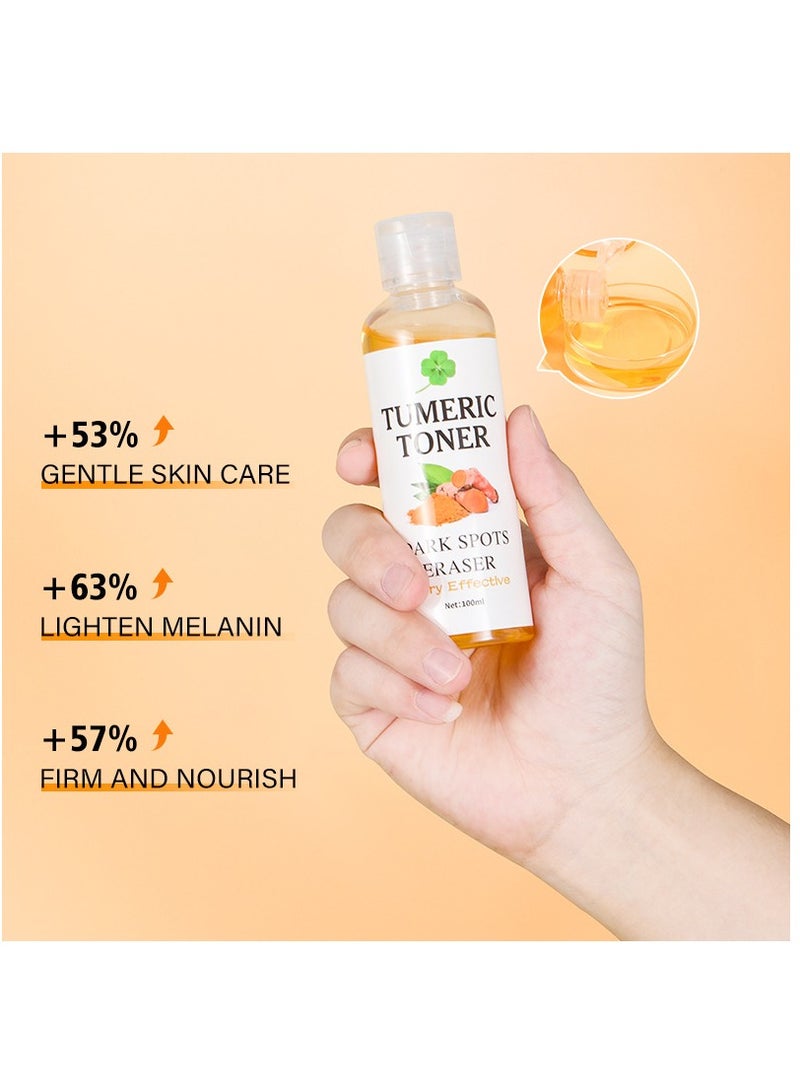 MOOYAM Tumeric Toner Dark Spots Eraser Correcting Toner, Facial Toner for Acne Prone Skin, Blemish Removing Facial Moisturizer for Women, Dry Oily Skin Hypermentation Treatment, 100ml - Image 3