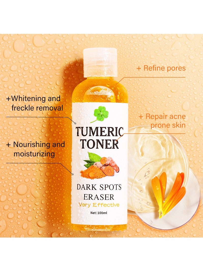 MOOYAM Tumeric Toner Dark Spots Eraser Correcting Toner, Facial Toner for Acne Prone Skin, Blemish Removing Facial Moisturizer for Women, Dry Oily Skin Hypermentation Treatment, 100ml - Image 4