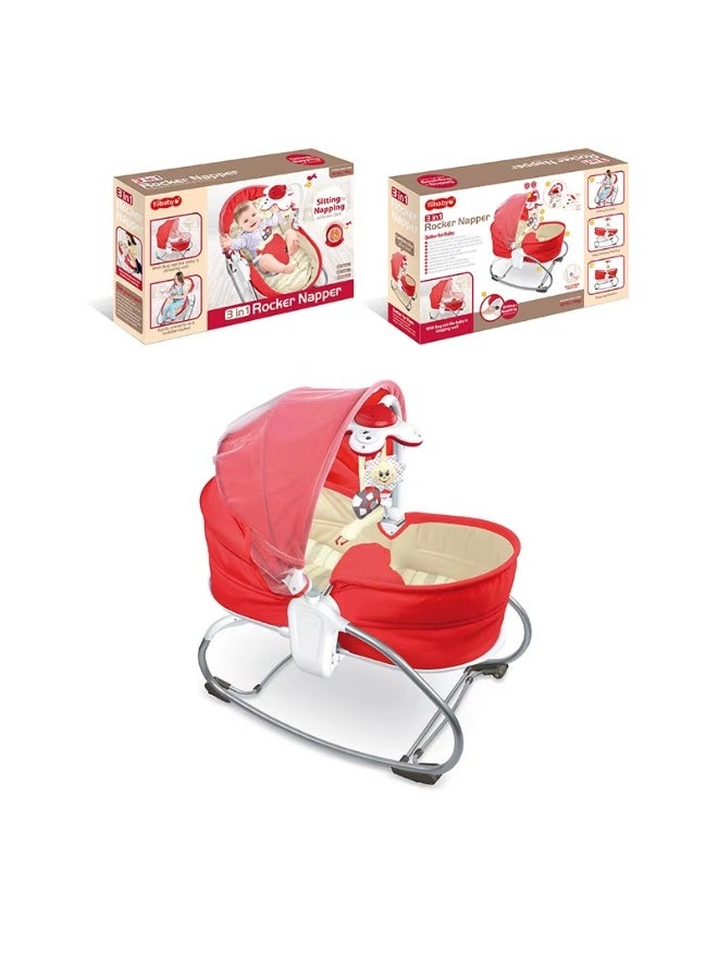 تيبيبي Tiibaby 68151 كرسي هزاز للأطفال 3 في 1 مع اهتزاز وموسيقى وشريط ألعاب - من حديثي الولادة إلى الأطفال الصغار (حتى 18 كجم) - Image 2