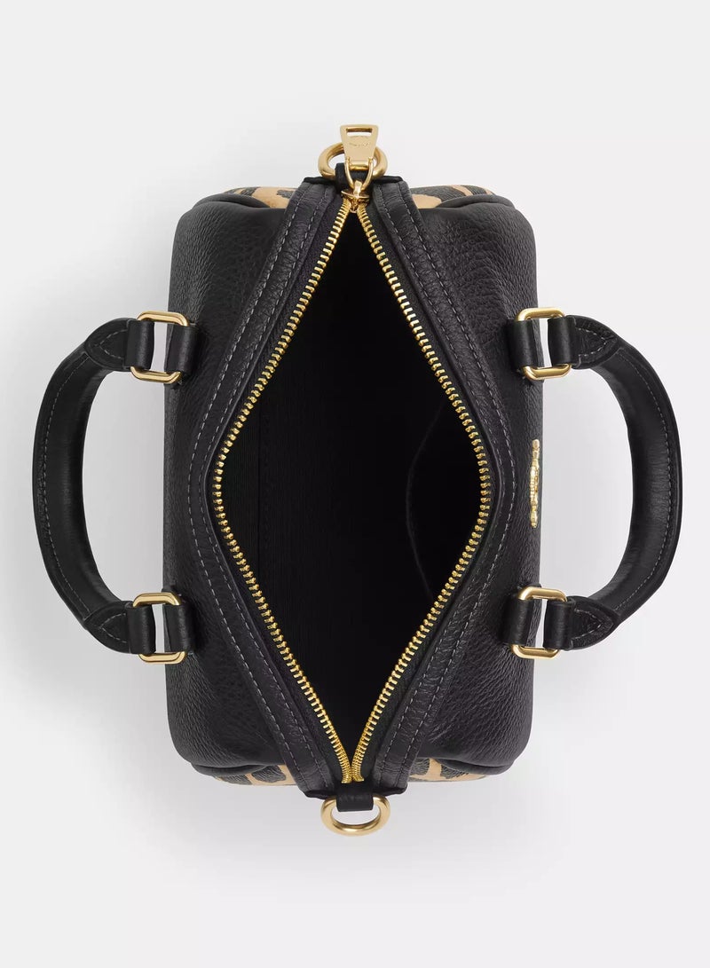 coachoutlet Coach Mini Rowan Crossbody Bag With Leopard Print, Women's Tote Bag, Women's Shoulder Bag, Women's Hand Bag, Women's Travel Bag, Black-Leopard-19cm - Image 4