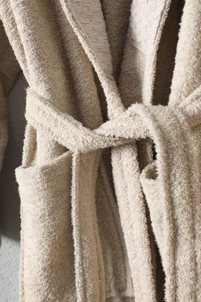 فافورا Tuwa Cotton XXL Size Single Bathrobe Set - Beige
