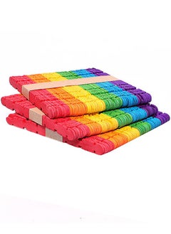 AGD Multi-colored serrated wooden sticks for handicrafts to develop intelligence, drawing skills, and practical ability in children, consisting of 3 sets * 50 pieces  - Image 2