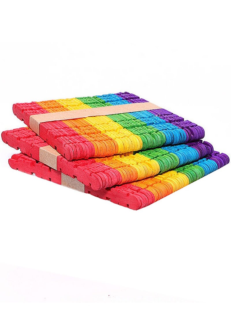 AGD - Multi-colored serrated wooden sticks for handicrafts to develop intelligence, drawing skills, and practical ability in children, consisting of 3 sets * 50 pieces - Image 1