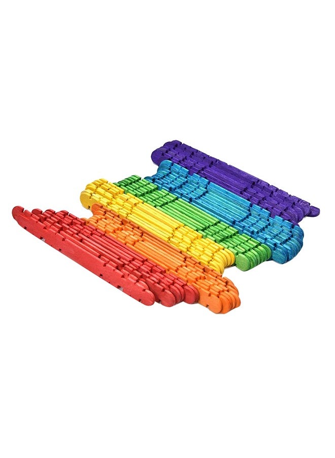 AGD - Multi-colored serrated wooden sticks for handicrafts to develop intelligence, drawing skills, and practical ability in children, consisting of 3 sets * 50 pieces - Image 1