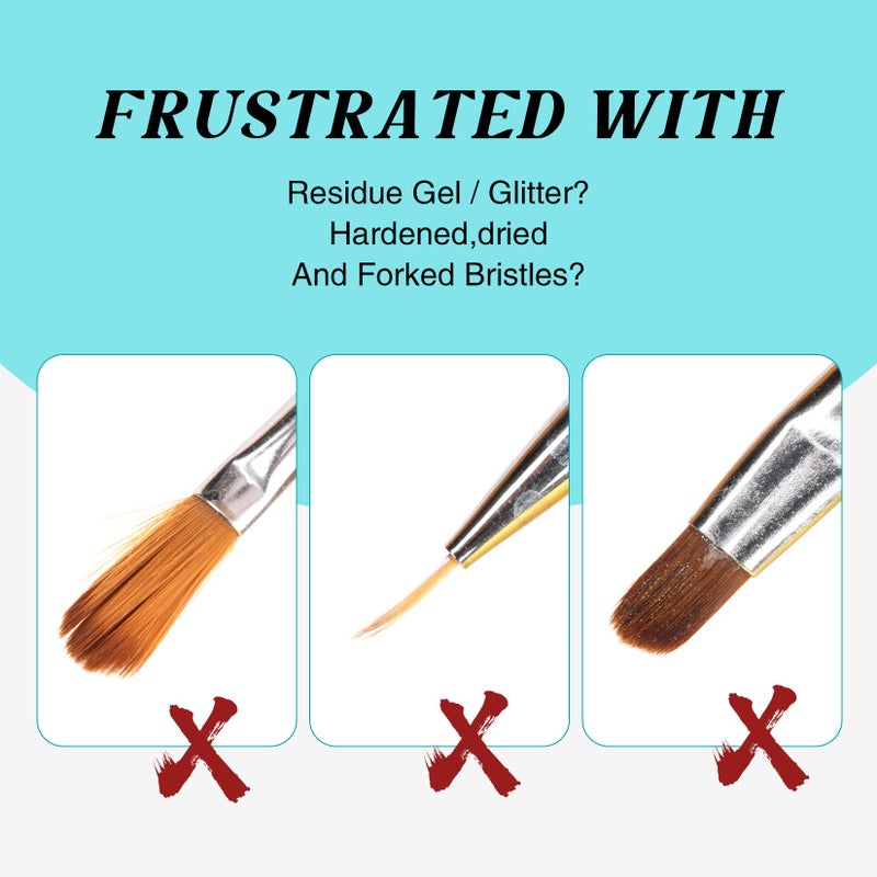 LOUINSTIC Nail Brush Cleaner and Conditioner - Quickly Clean Gel Nail Brushes, Paint Brushes, Airbrushes, Art Tools, Preserver and Restorer for Kolinsky Acrylic Brush Etc. - Image 2