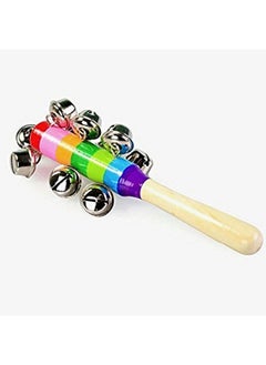 Baby Station Baby Station Colorful Wooden Rainbow Handle Jingle Bell Rattle Toys Pack of 2 Rattle  - Image 4