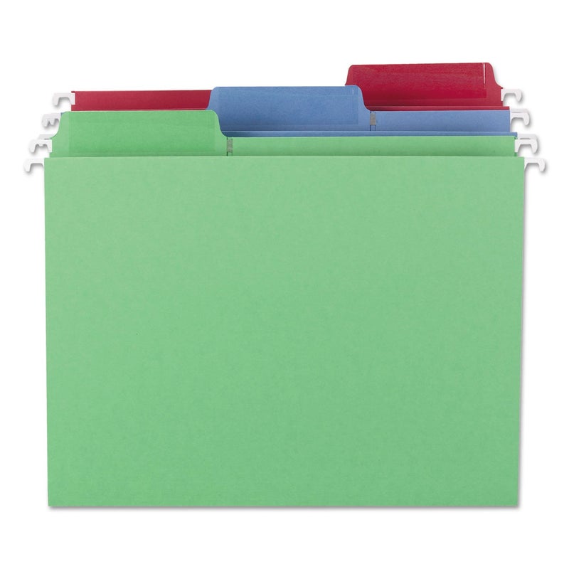 Smead Erasable FasTab Hanging File Folder, 1/3-Cut Built-in Tab, Letter Size, Assorted Primary Colors, 18 per Box (64031), Primary Color Assortment - Image 3