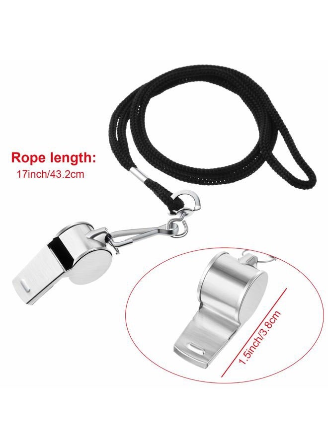 BBTO Adjustable Black with White Stripes Football Cap, Official Referee Hat and Stainless Steel Whistle with Lanyard for Football Refs, Umpires, Linesman - Image 3