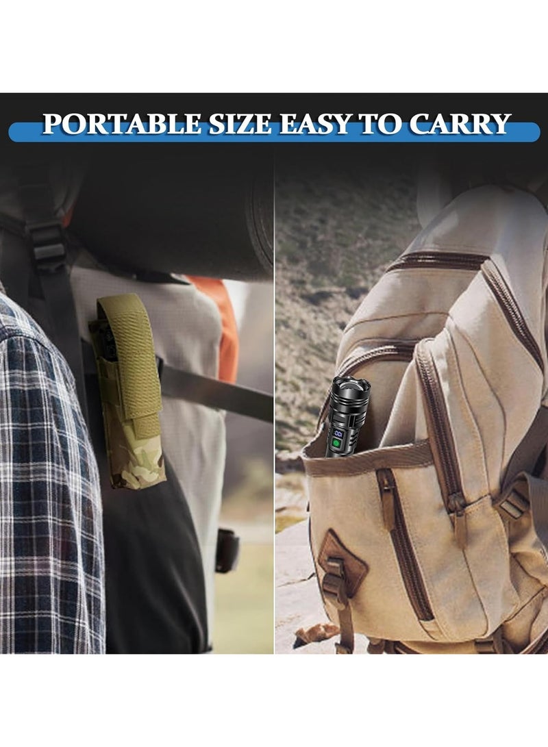 LED Torch Rechargeable Flashlights High lumens, Super Bright 200000LM Flashlight with Digital Power Display and 5 Modes, Waterproof Zoomable Flashlight for Emergency, Outdoor - Image 5