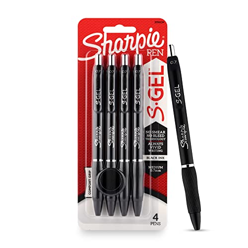 SHARPIE Black Colour Gel Pen Set for Students| Water Proof ink for Smooth & Comfortable Writing Experience| Office Stationery | 0.7 MM |Pack of 4 - Image 2