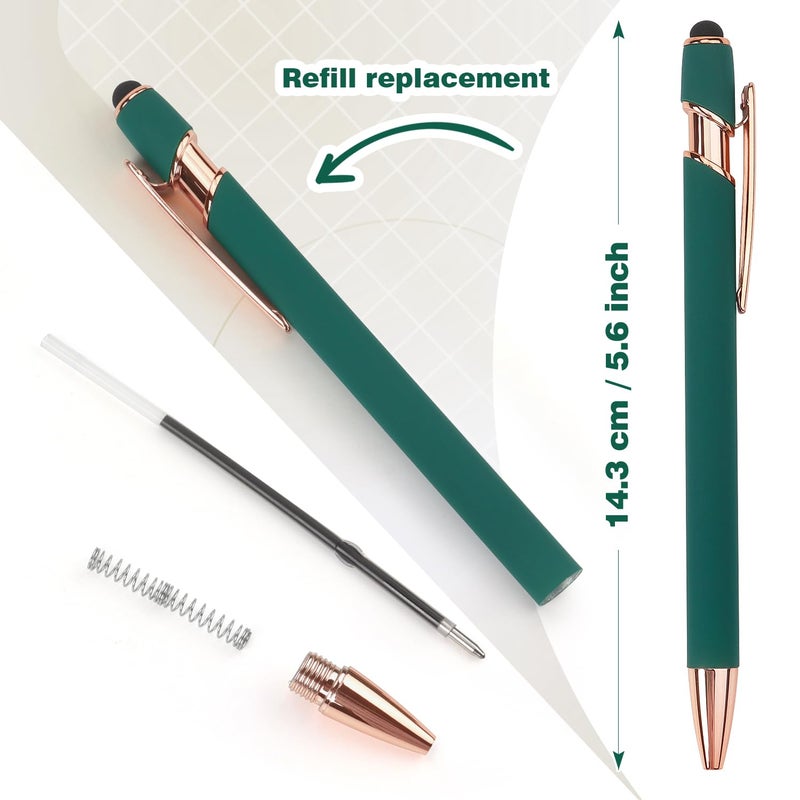 Bribobo 6 Pack Ballpoint Pen 2-in-1 Stylus Retractable Ballpoint Pen with Stylus tip, Metal Stylus Pen for Touch Screens, 1.0 mm Black Ink, 6 Different Color - Image 3