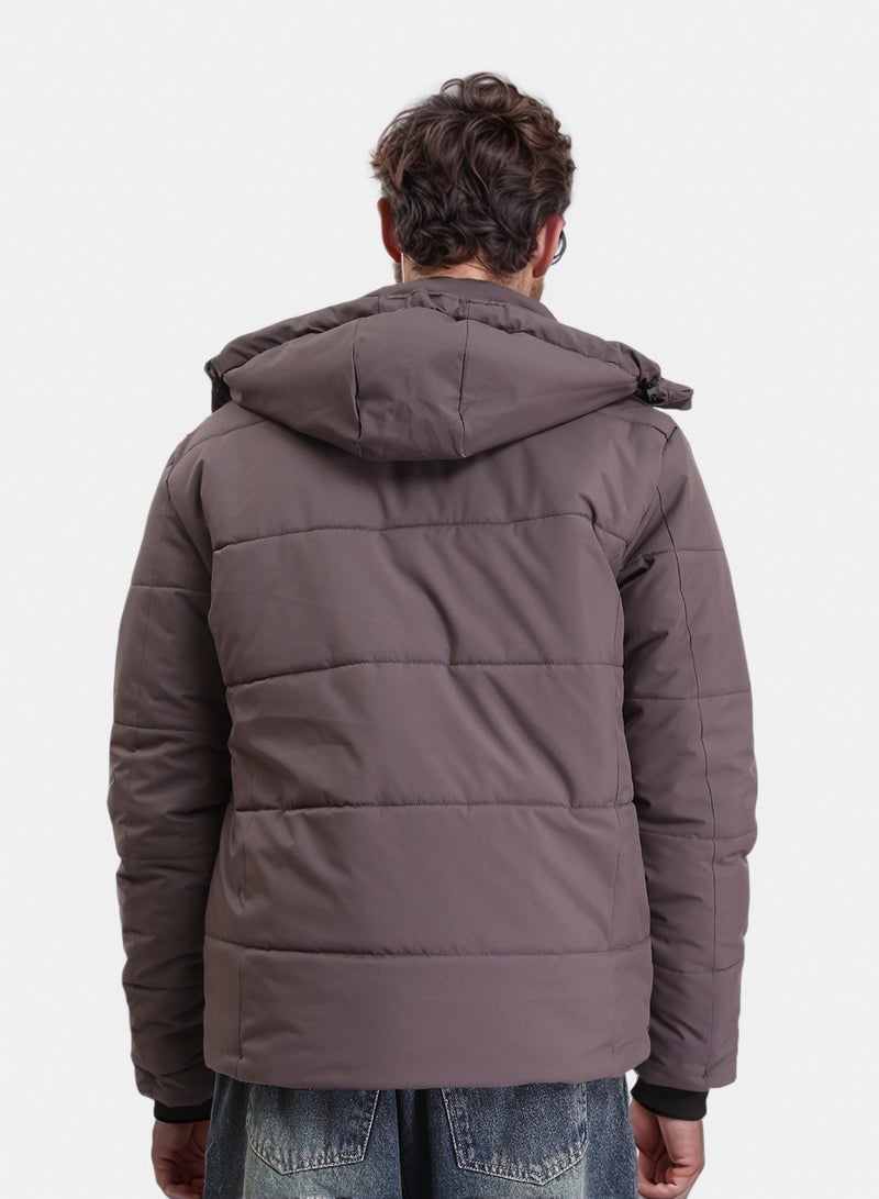 RAVIN Men Casual Solid Jacket With Zipped Pockets Dark Grey - Image 2