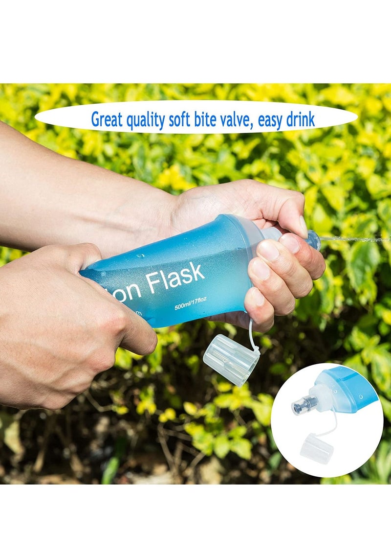 KASTWAVE قارورة لينة من البولي يوريثان قارورة ترطيب للجري قابلة للطي زجاجة مياه ناعمة قابلة للطي لحزمة الترطيب لركوب الدراجات الماراثون والجري والمشي لمسافات طويلة - Image 4