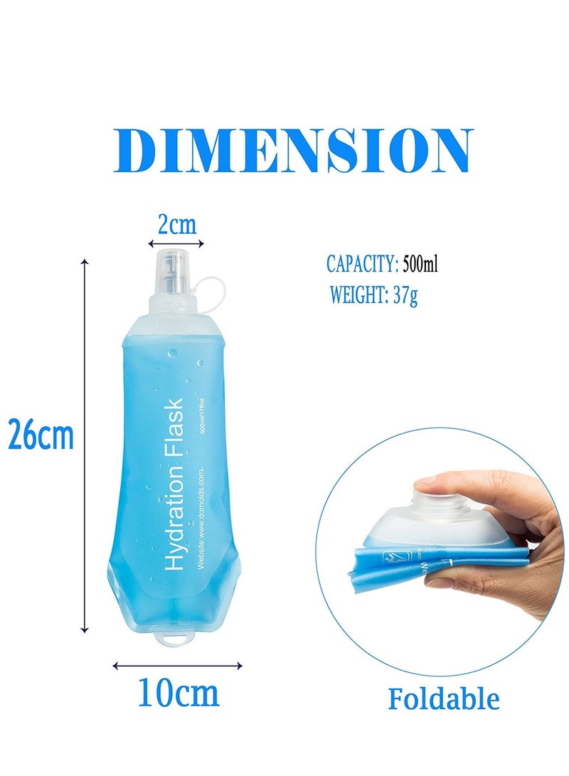 KASTWAVE قارورة لينة من البولي يوريثان قارورة ترطيب للجري قابلة للطي زجاجة مياه ناعمة قابلة للطي لحزمة الترطيب لركوب الدراجات الماراثون والجري والمشي لمسافات طويلة - Image 2