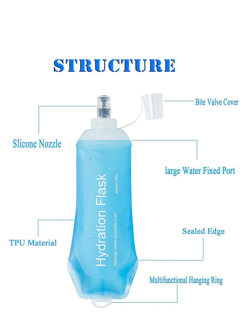 KASTWAVE قارورة لينة من البولي يوريثان قارورة ترطيب للجري قابلة للطي زجاجة مياه ناعمة قابلة للطي لحزمة الترطيب لركوب الدراجات الماراثون والجري والمشي لمسافات طويلة - Image 3