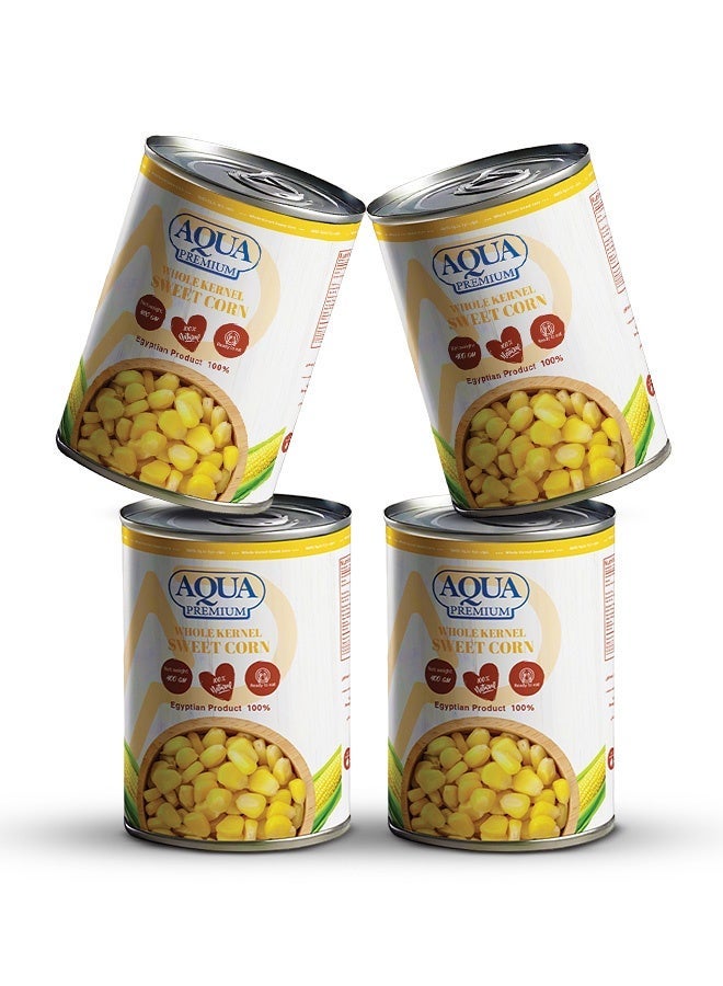 AQUA PREMIUM Sweet Corn easy open 400grams Pack of 4 - Image 1