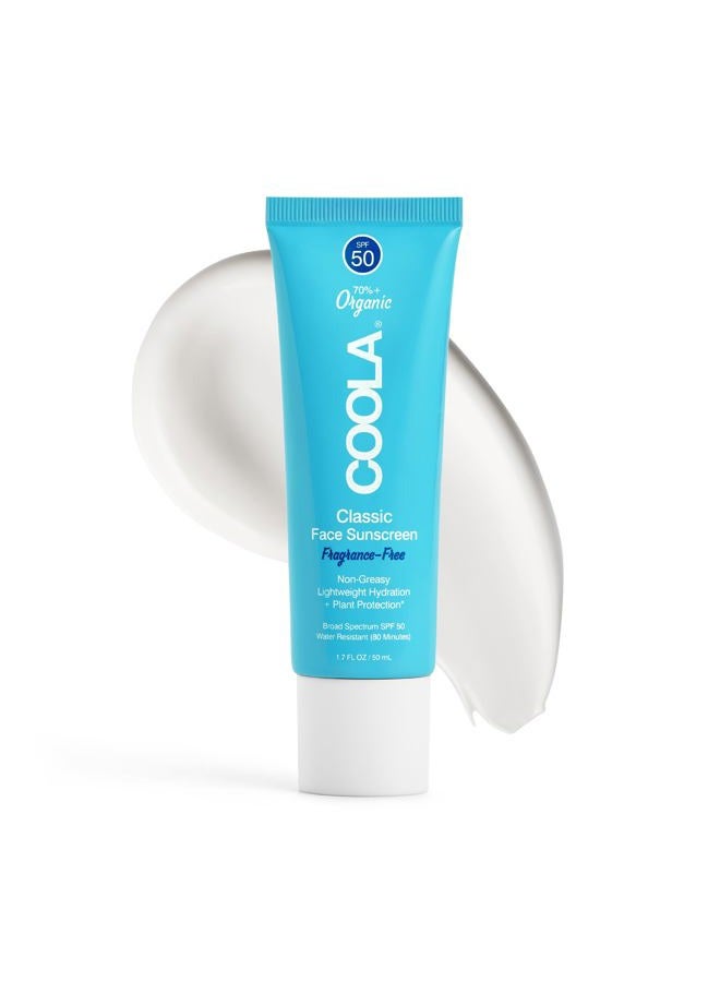 COOLA Organic Face Sunscreen SPF 50 Sunblock Lotion, Dermatologist Tested Skin Care for Daily Protection, Vegan and Gluten Free, Fragrance Free, 1.7 Fl Oz. - Image 1