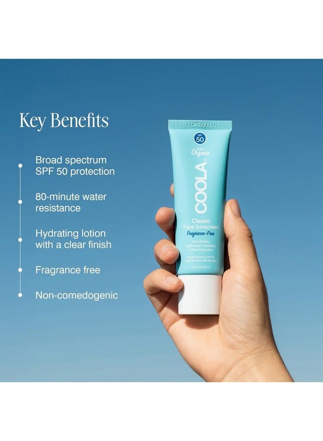 COOLA Organic Face Sunscreen SPF 50 Sunblock Lotion, Dermatologist Tested Skin Care for Daily Protection, Vegan and Gluten Free, Fragrance Free, 1.7 Fl Oz. - Image 3
