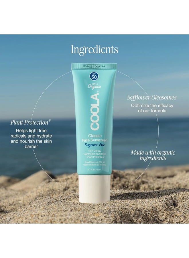 COOLA Organic Face Sunscreen SPF 50 Sunblock Lotion, Dermatologist Tested Skin Care for Daily Protection, Vegan and Gluten Free, Fragrance Free, 1.7 Fl Oz. - Image 5