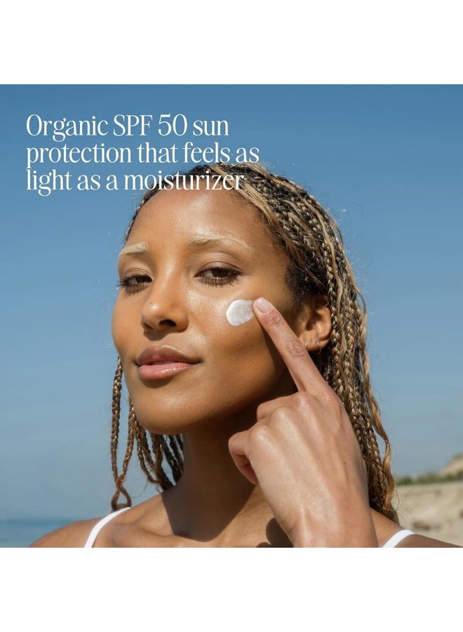 COOLA Organic Face Sunscreen SPF 50 Sunblock Lotion, Dermatologist Tested Skin Care for Daily Protection, Vegan and Gluten Free, Fragrance Free, 1.7 Fl Oz. - Image 2