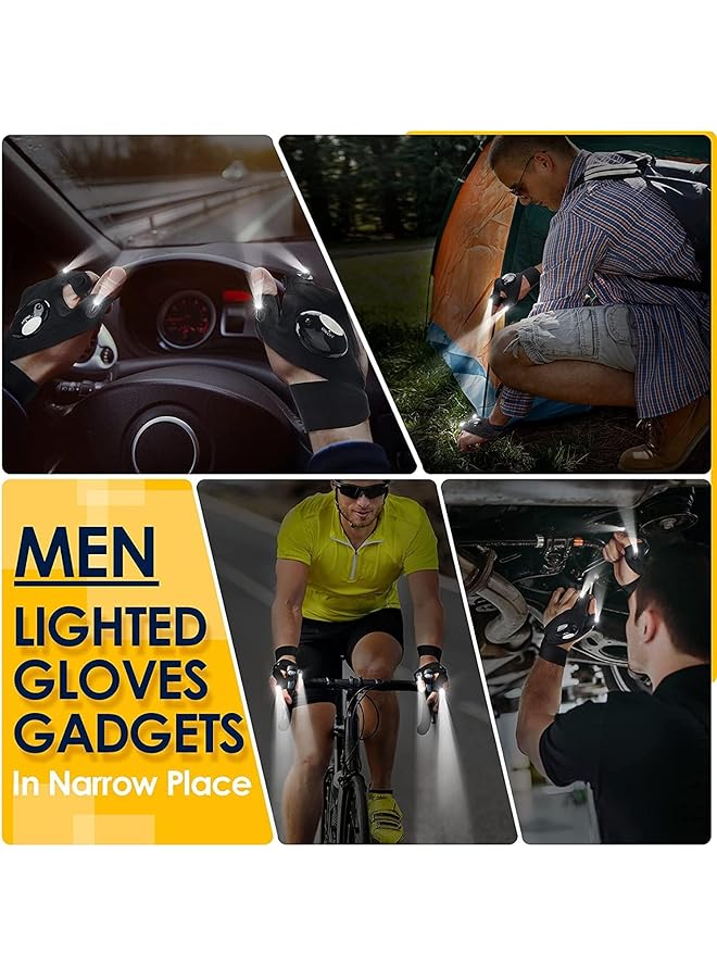 Bukela LED Flashlight Gloves Handsfree Lights for Fishing Camping Hiking Repairing Cool Unique Tool Gadget for Mechanic Car Guy & Electrician Dad Husband Handyman Car Repair 1 Pair Black - Image 3