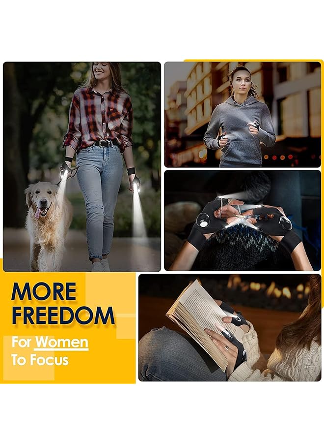 Bukela LED Flashlight Gloves Handsfree Lights for Fishing Camping Hiking Repairing Cool Unique Tool Gadget for Mechanic Car Guy & Electrician Dad Husband Handyman Car Repair 1 Pair Black - Image 5