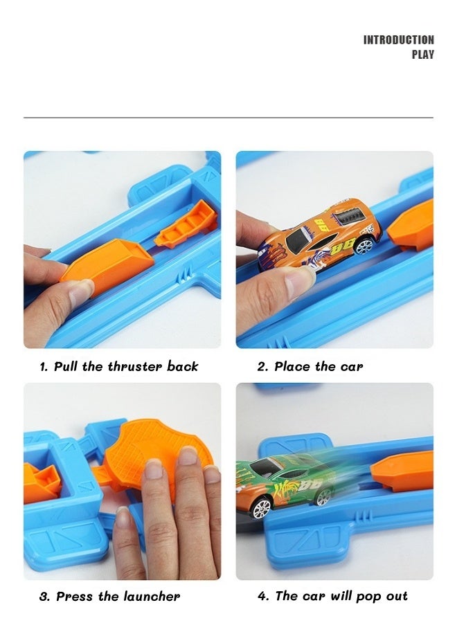 ألعاب سباق السيارات للأطفال، مجموعات سباق السيارات ذات الفتحات، مجموعة سباق سيارات، مجموعات سيارات مجمعة يمكنك تجميعها بنفسك، مع حلقات تشويق 360 درجة وسيارتين، مسار سباق للأطفال من سن 3 سنوات فما فوق، ألعاب سباق السيارات هدية للأولاد والبنات وأعياد الميلاد والكريسماس - Image 4