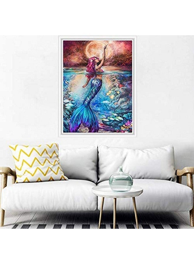 DIAMOND CRAFTZ طقم رسم الماس 5D من دياموند كرافتز، طقم رسم الماس بحجم 12x16 بوصة للبالغين والأطفال، مناسب جداً للترفيه المنزلي وزينة الجدران، هدية للأطفال والبالغين (حورية البحر) - Image 4