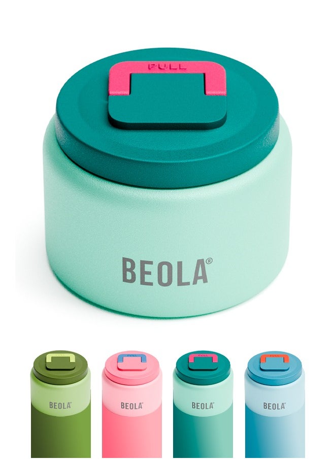 BEOLA - 240ml Replaceable Nesting Food Jar for Lunch Box, Thermos Stainless Steel Double Wall Insulated Travel Food Flask for Kids, 8oz (Mint) - Image 1