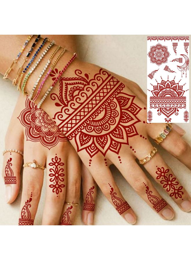 Mehendi Stickers Henna Mehendi stencil Tattoo Sticker for Hands Temporary Waterproof Mehndi Tattoo Body Art for Women & Girls - Image 4