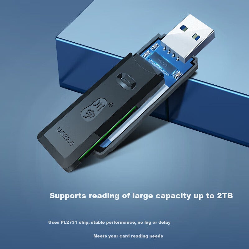 Chuanyu USB3.0 High-Speed SD/TF Card Reader Multi-In Compatible with DSLR Camera Storage Cards, Dash Cam, Surveillance Drone, Computer And Smartphone Memory Card Reader - Image 3