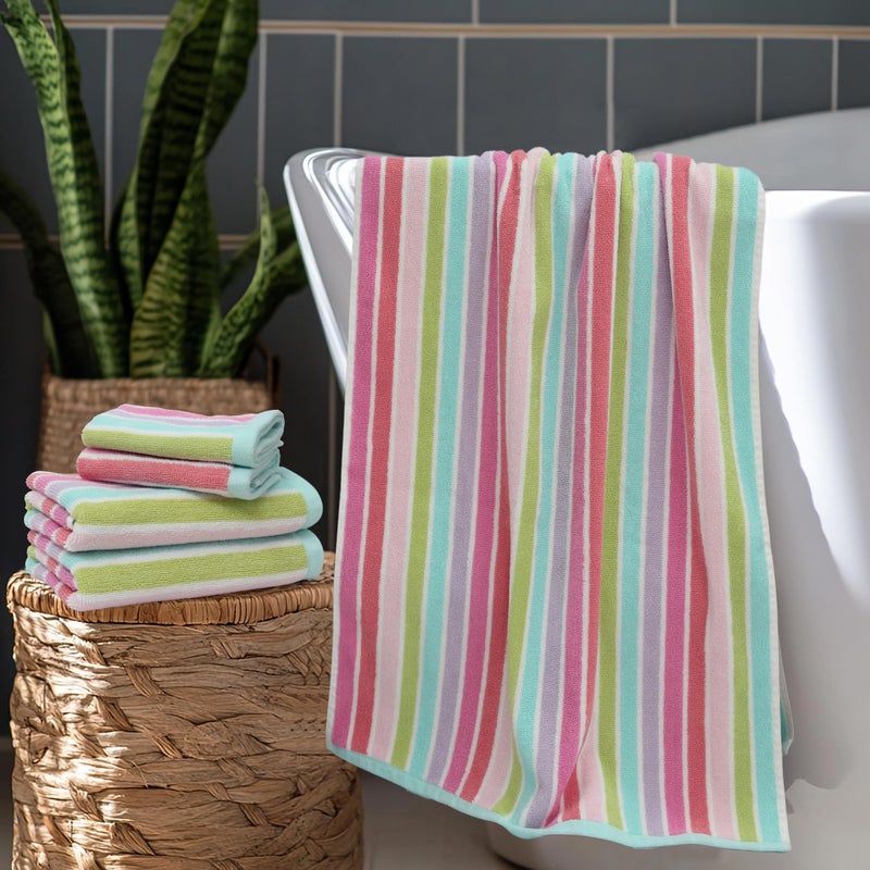 ORIGINAL KIDS 6 Piece Towel Set - 2 Bath Towels, 2 Hand Towels, 2 Washcloths - 100% Cotton - Soft Absorbent Quick Dry - Durable Pool Shower Beach - Gift - Pink Multi - Image 2