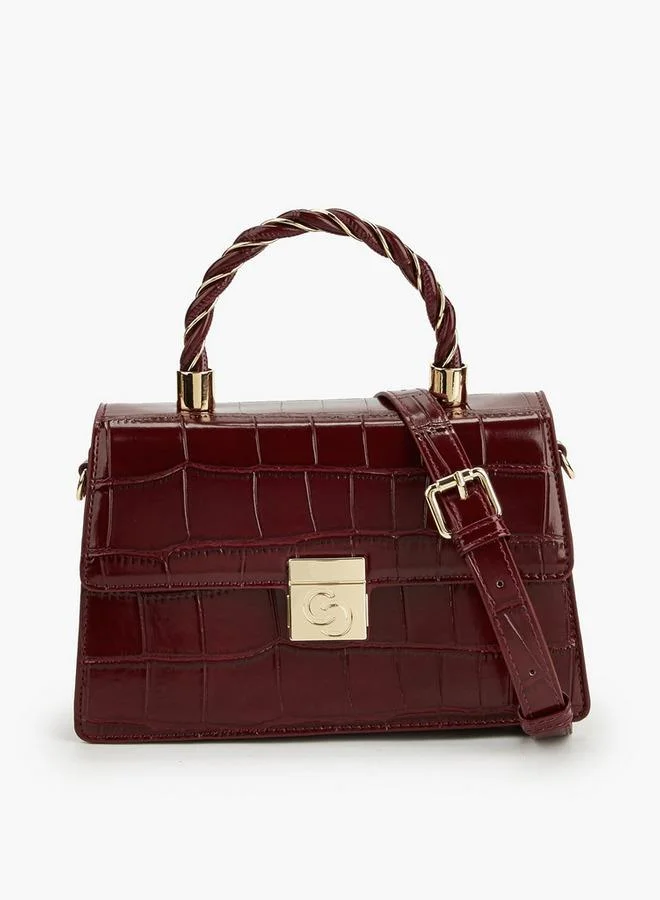 سيليست Textured Satchel Bag With Top Handle
