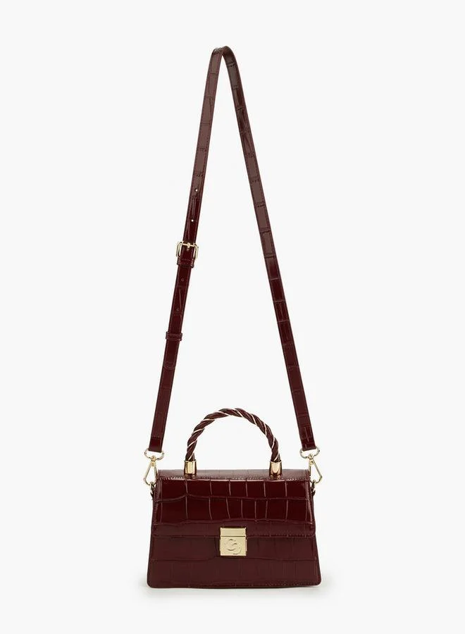 سيليست Textured Satchel Bag With Top Handle