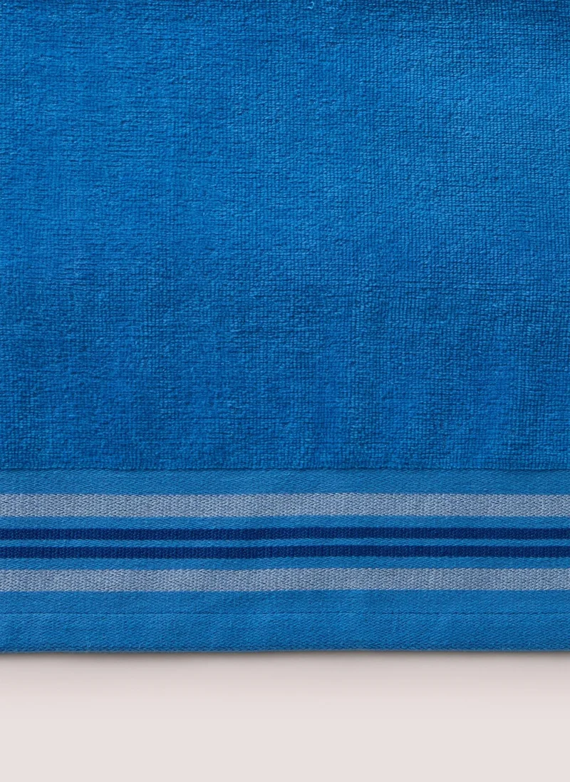 Matalan Blue Stripe Border Extra Large Beach Towel