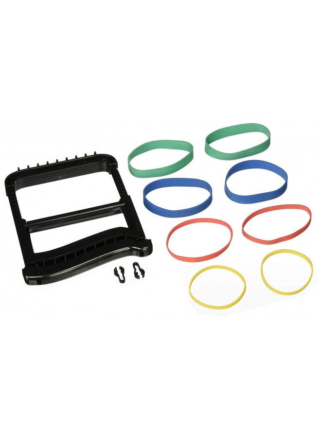 Sammons Preston Rolyan Basic Ergonomic Hand Exerciser, Strengthening Device for Fingers, Hands, and Thumbs, Comes with 4 Pairs of Graded Rubber Bands with Progressive Difficulty, Blue - Image 1
