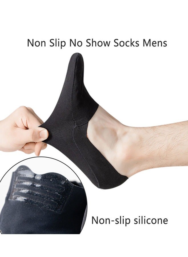 HAWAWA 6 Pairs Mens No Show Socks Thin Silk Non Slip Low Cut Liner Socks Invisible for Flats Boat Loafers Boat White Black  - Image 3