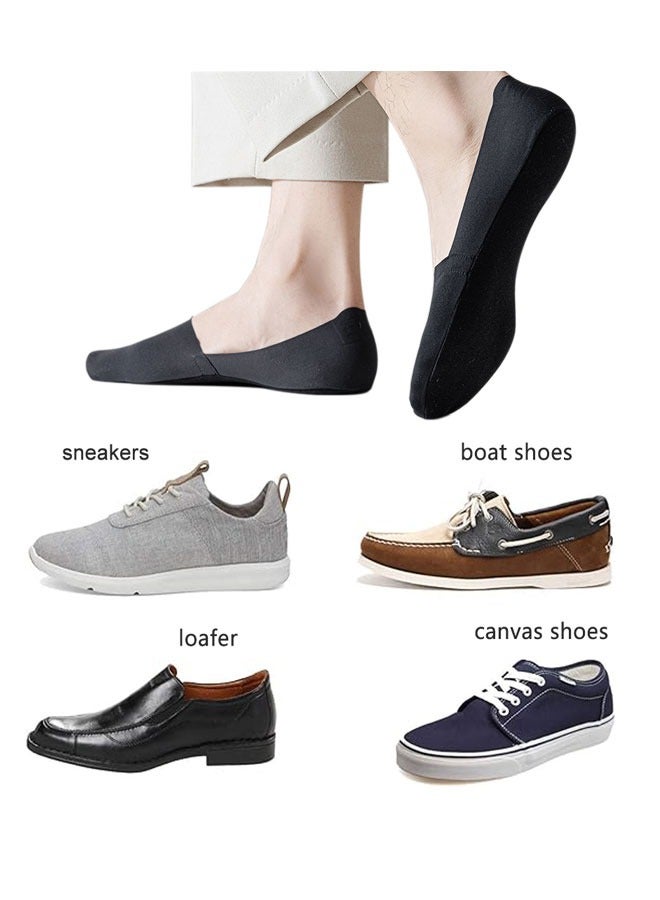 HAWAWA 6 Pairs Mens No Show Socks Thin Silk Non Slip Low Cut Liner Socks Invisible for Flats Boat Loafers Boat White Black  - Image 4