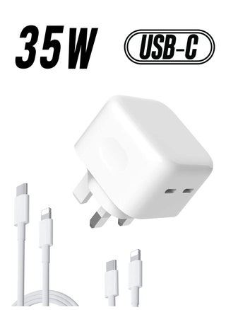 Original 35W USB-C Power Adapter For iPhone 14 13 12 11 Pro Max 14 Plus XS XR XS Max iPad Pro Macbook Dual Type C Port PD Fast Charging UK Plug Wall Charger - pzsku/Z20AE2EC32AE636718652Z/45/1747165572/2dc0ef3e-9adb-488c-8f20-28821df4e02a