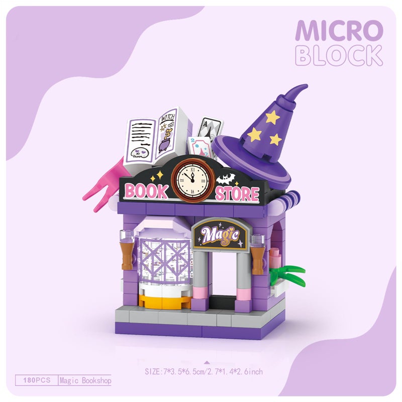 MEIEST 4 PCS Mini City Shop Street View Building Blocks Set,Simulation Architecture Collection Particle Construction Building Bricks Toy - Image 3