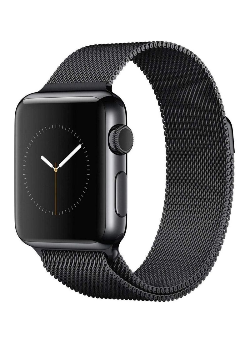 Generic - Milanese Loop Stainless Steel with Magnetic Clasp Bands for Apple Watch 42mm/44mm - Black Color - Image 1