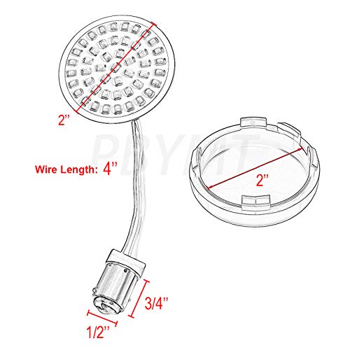 PBYMT 1157 LED Front Turn Signal Light 2" Bullet Smoke Lens Cover Kit Compatible for Harley Davidson Dyna Softail Touring Road King Electra Street Glide 1997-2024 - Image 2