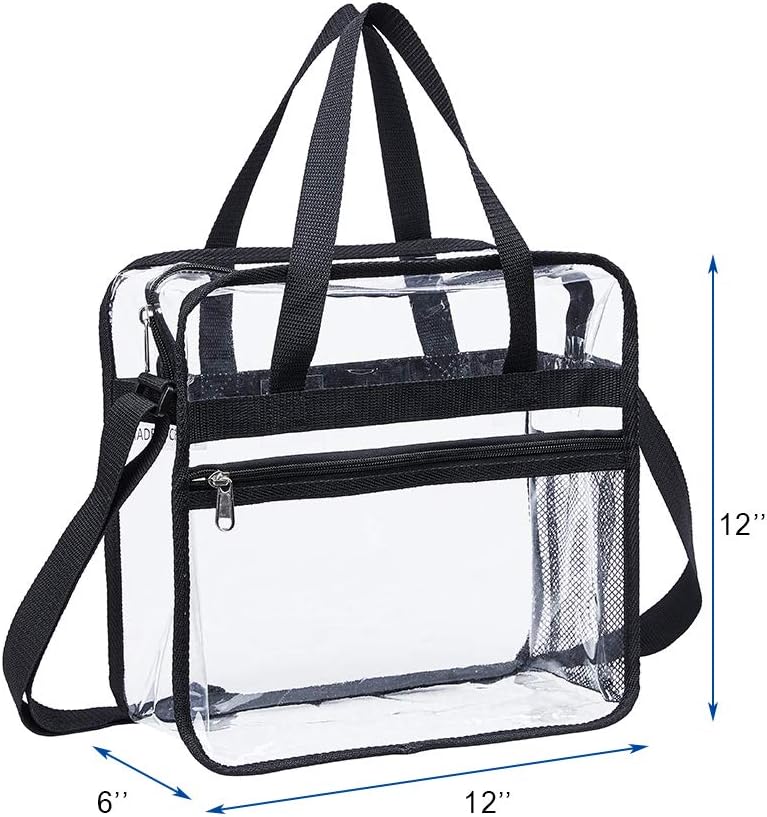 Clearworld Clear Bag Stadium Approved,Security Approved Clear Tote Bag for Work Games Concerts-12"X12"X6" - Image 3